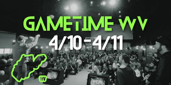 Gametime WV event happening April 10-11 with a large audience indoors.