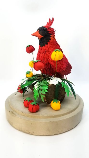 3D paper bird: All done by handcut and papers