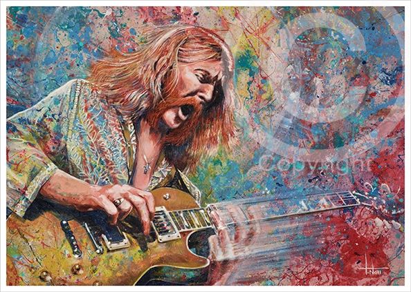 Details about   Duane Allman Original Painting Gallery Wrapped Canvas Print The Allman Brothers 