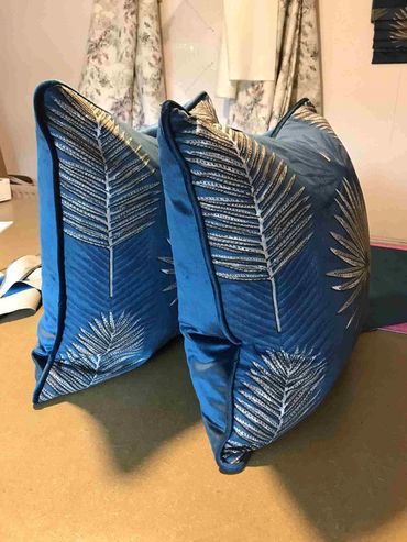 bespoke scatter cushions with piping detail
