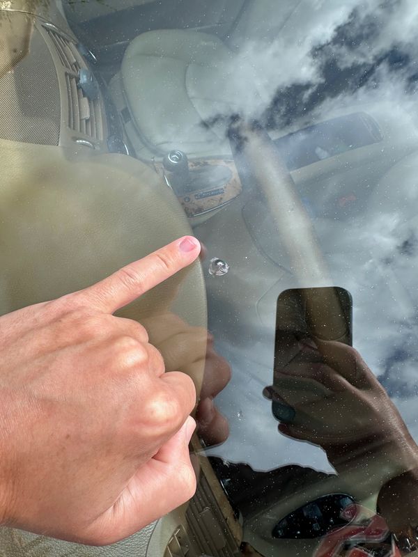 Chipped windshield 