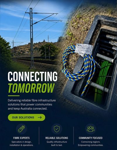 Advertisement for fibre infrastructure solutions in Australia.