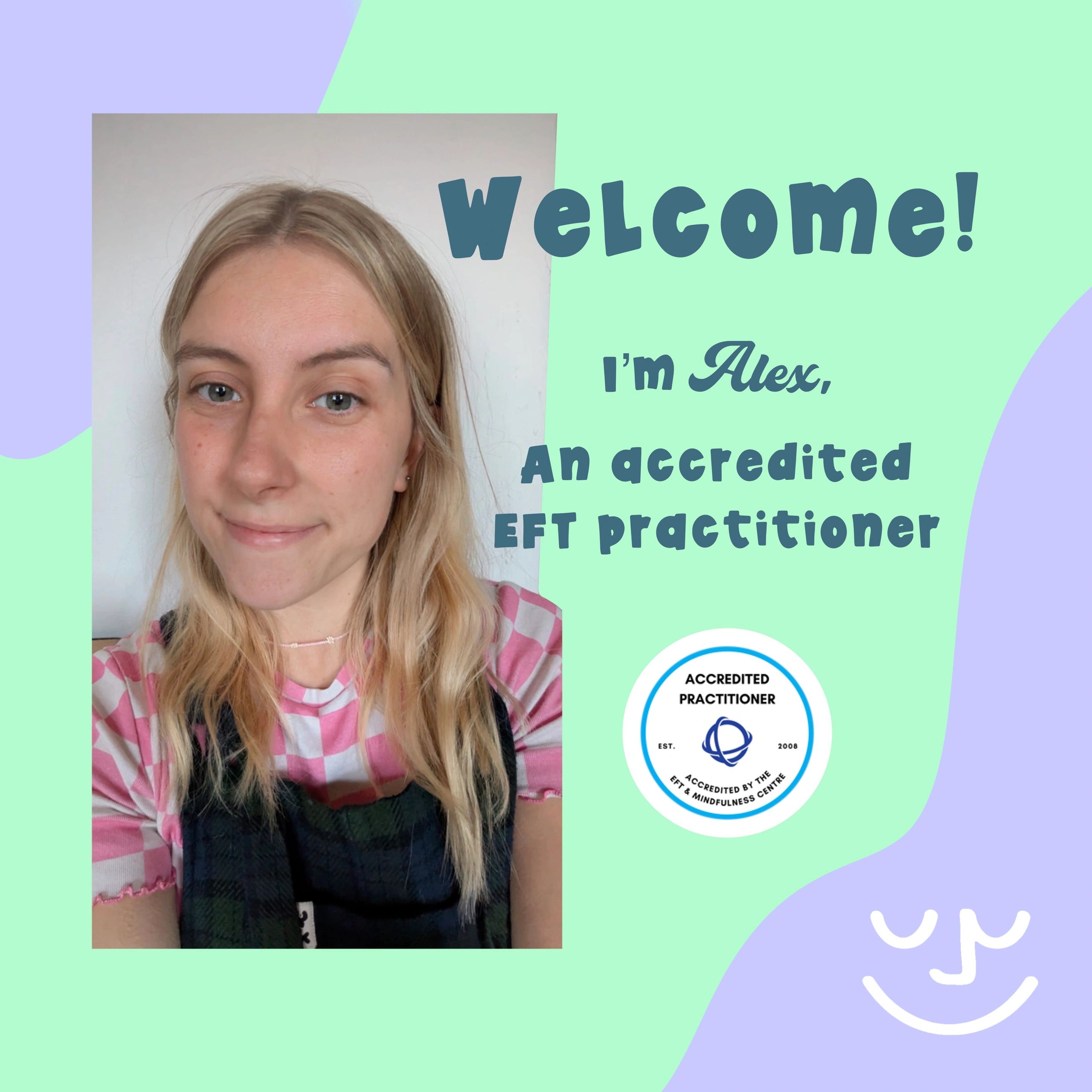 Alex, an accredited EFT practitioner, welcomes you with a friendly smile.