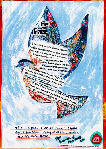 Poem and collage for the creative freedom ebook