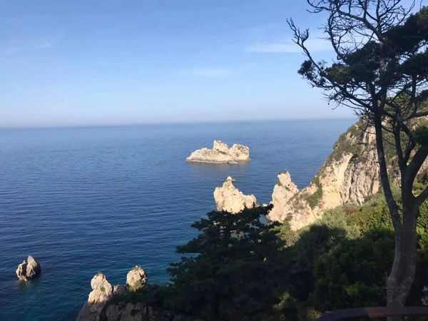 Panoramic View from The Monastery of Paleokastritsa in Corfu