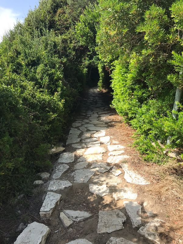 Walkway to D'Amour Beach Bar, Corfu, Greece