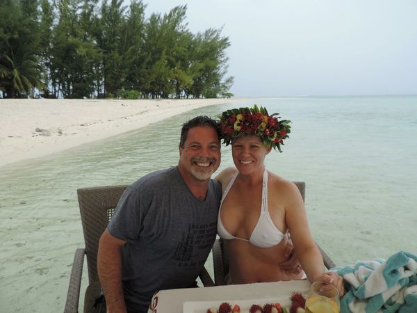 Our private motu, Motu Tapu. Bora Bora. Our private lunch for two.