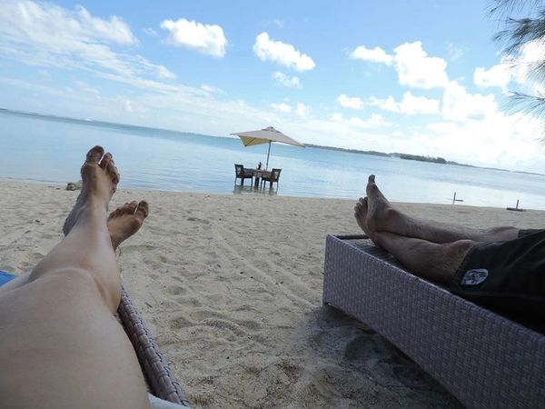 Our private motu, Motu Tapu. Bora Bora. Our private lunch for two.