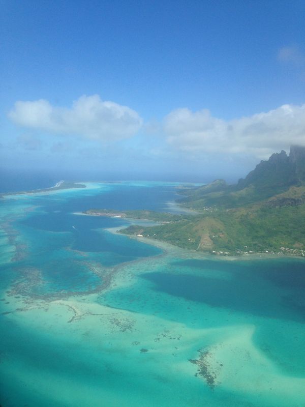 Flying in to Bora Bora