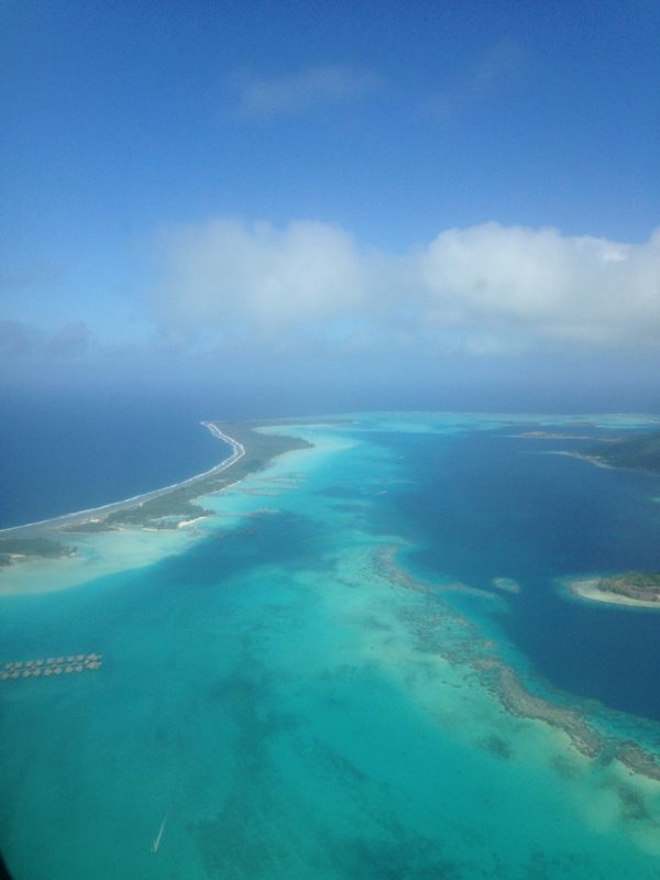 Flying in to Bora Bora