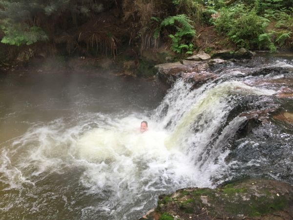 Relaxing in the hot, smelly thermal pools. Rotorua, New Zealand