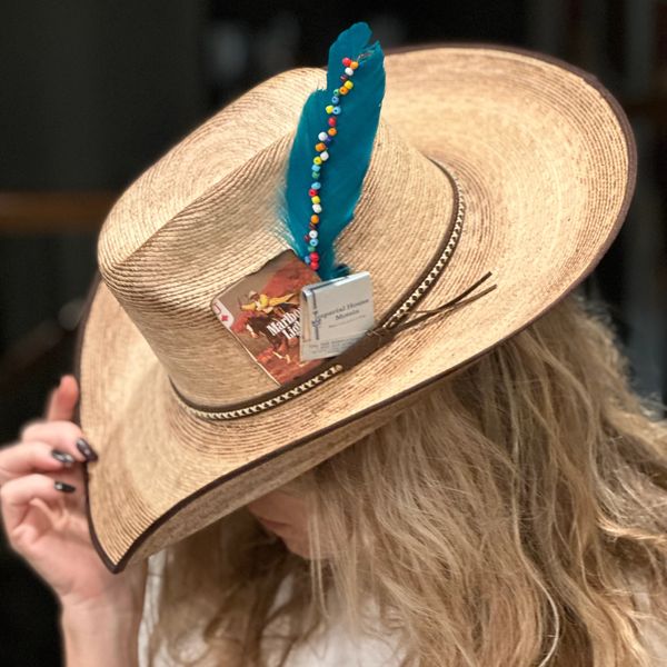 Beaded Turquoise Cowboy Hat Band, Native American Beaded Feather Cowboy Hat Band, Western Hat Band, Rodeo Fashion, Beaded Hat Band