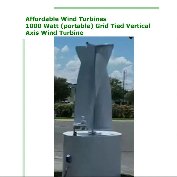 Affordable wind turbines vertical axis wind generator 1kw grid tied plugs into wall outlet
