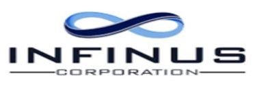 Logo of Infinus Corporation with an infinity symbol above the name.