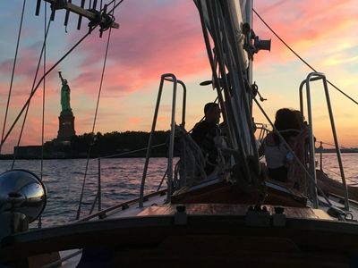 Sunset by the Statue of Liberty!