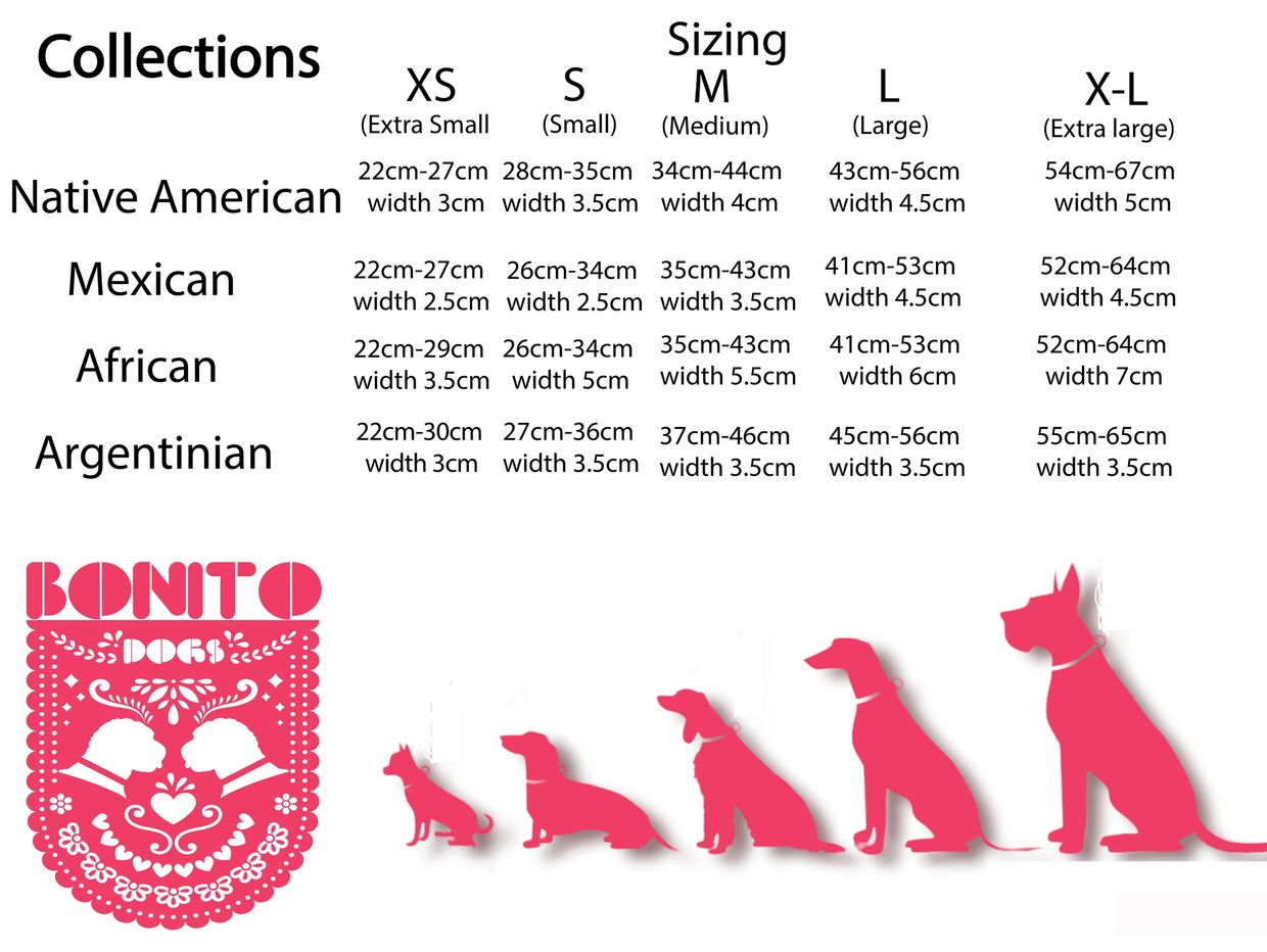 Bonito  Dogs collection and sizing