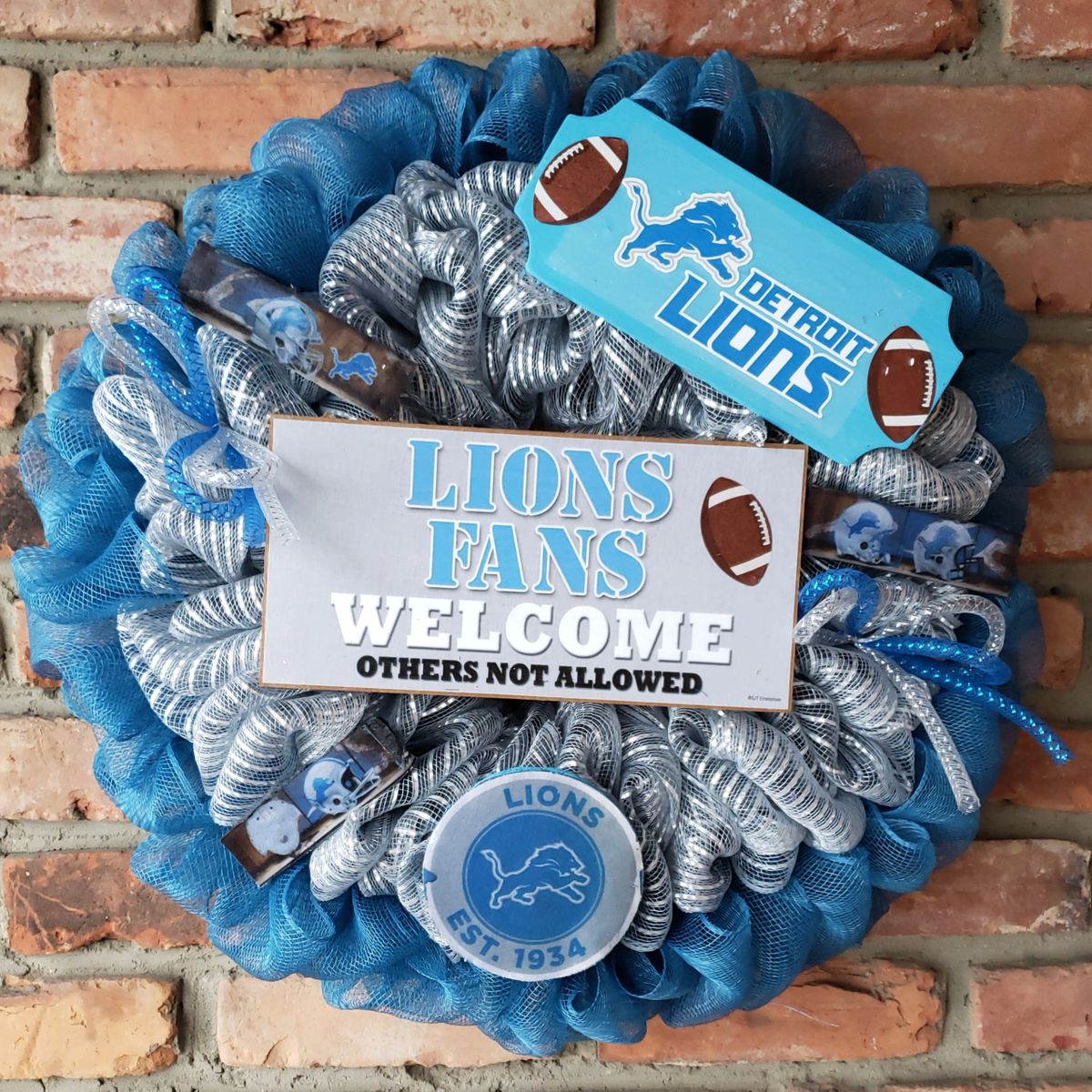 Other, Custom Detroit Lions Wreath