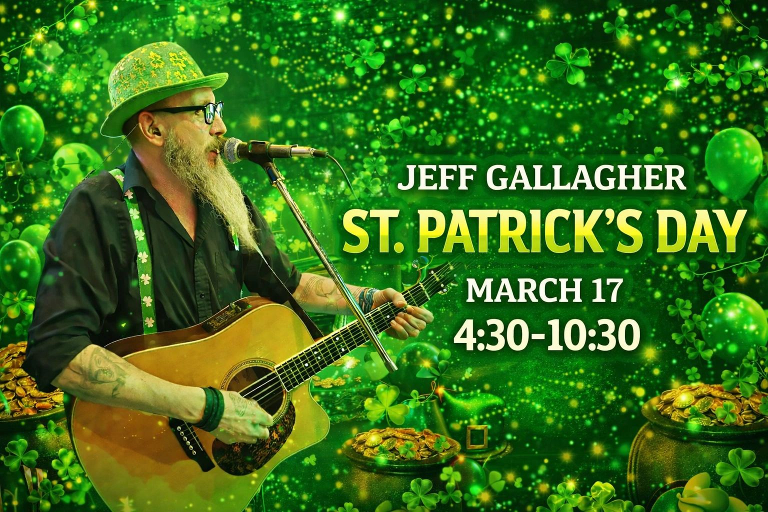 Zander's Brantford 2026 St. Patrick's Day event with festive food, drinks, and Jeff Gallagher