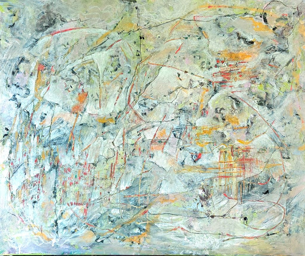 Mixed Media 24 x 24 acrylic marker charcoal