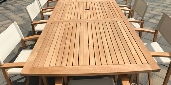 Teak dining set restoration results