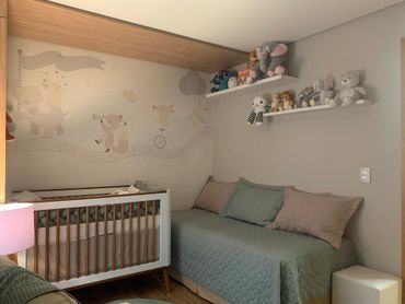 Quarto de bebê
Iluminação indireta
Dimer
Decoração 
Papel de parede
Tapete 