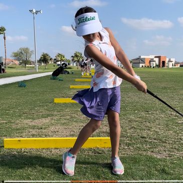 Golf Academy member fine tuning her game for tournament prep with one on one private training.