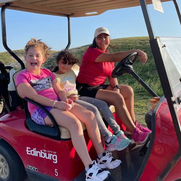 Golf coach Christina taking students out on the course at Los Lagos Golf Club in Edinburg Texas.