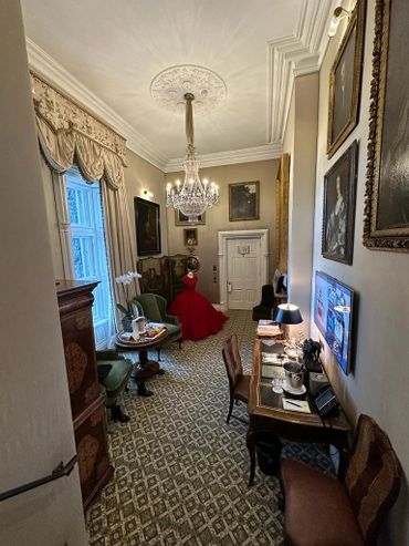 Red Ball Gown made specially for Natalia at Ashford Castle, Ireland Photo Shoot By Bradford Rowley