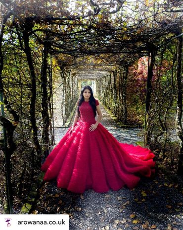 Exquisite Red Ball Gown for Natalia at Ashford Castle, Ireland Photo Shoot By Bradford Rowley