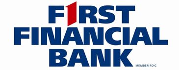 Logo of First Financial Bank with a red numeral 1.