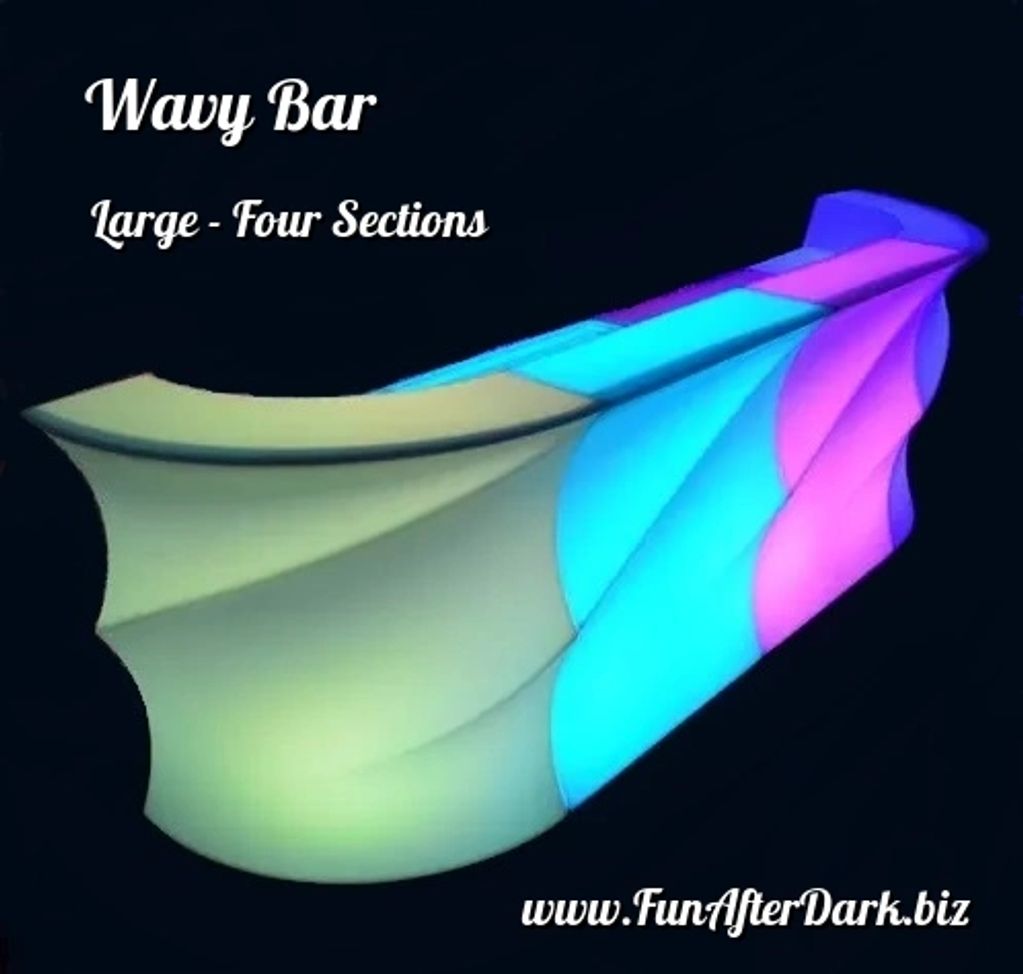 Illuminated LED Glow Furniture Wavy Bar