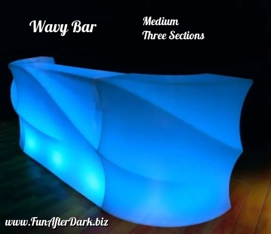 Illuminated LED Glow Furniture Wavy Bar