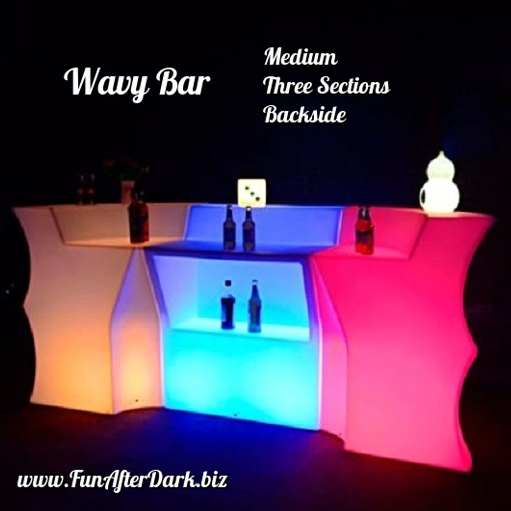 Illuminated LED Glow Furniture Wavy Bar