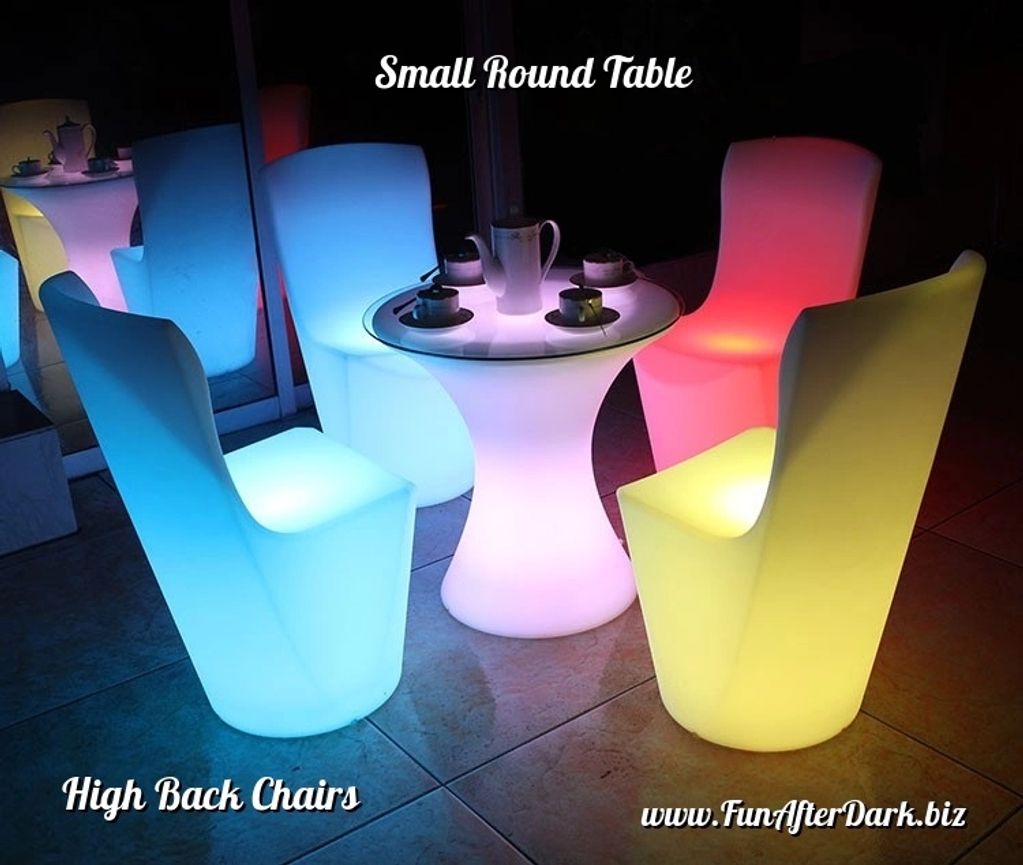 Illuminated LED Glow Furniture High Back Chair