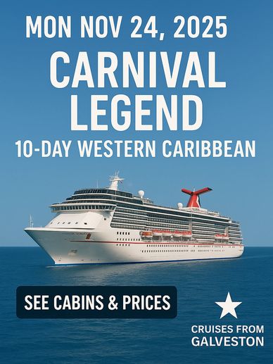 Carnival Legend 10-day Western Caribbean cruise departing Nov 24, 2025 from Galveston.