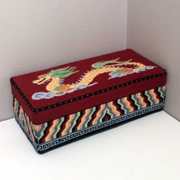 Example of finished needlepoint brick cover doorstop.