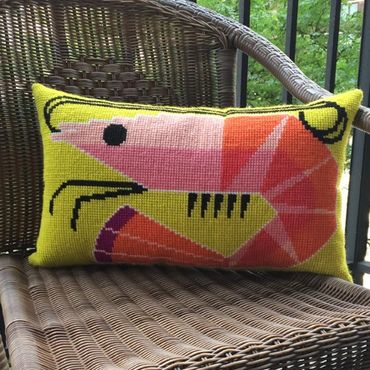 Knife edge pillow - the simplicity makes the expert needlework stand out.