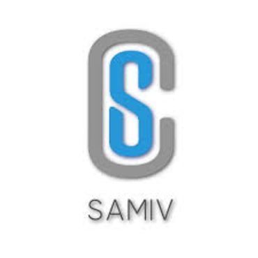 Logo featuring blue and gray stylized letters with 'SAMIV' text.
