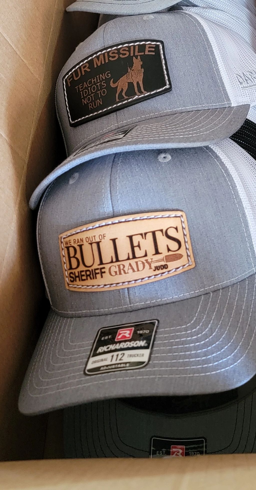 Cowhode leather patch hats custom Richardson Real Cow LLC