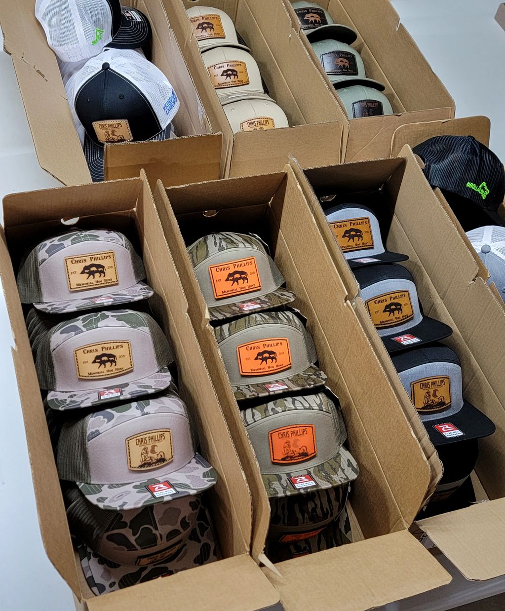 Cowhide leather patch hats custom Richardson Real Cow LLC