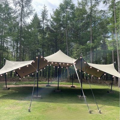 Outdoor gazebo set up ready for a Crystal Bowl Sound bath with fairy lights
