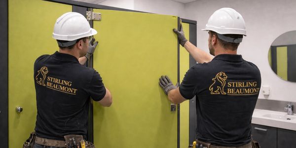 Hanging cubicle door