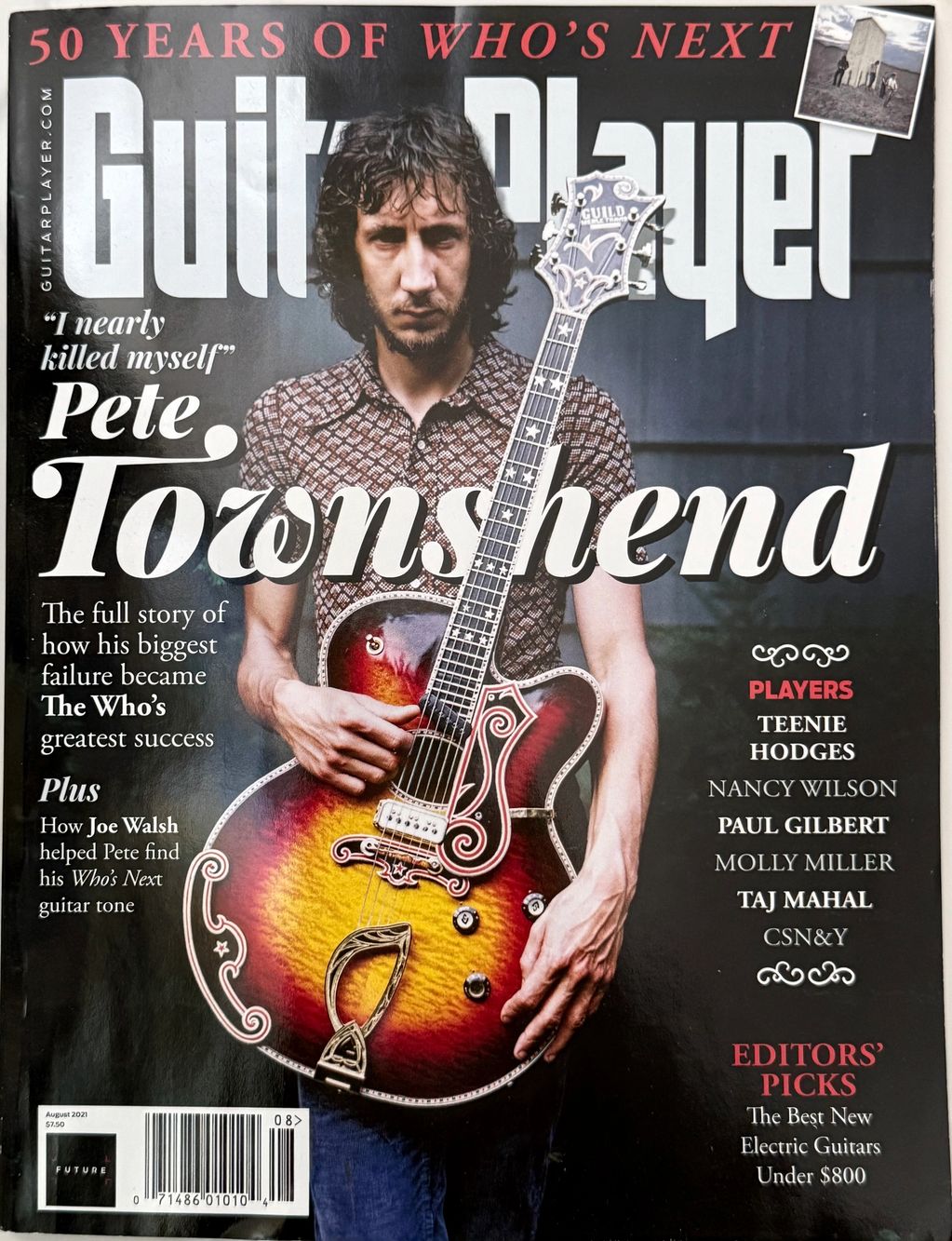 Pete Townshend on Guitar Player magazine cover.