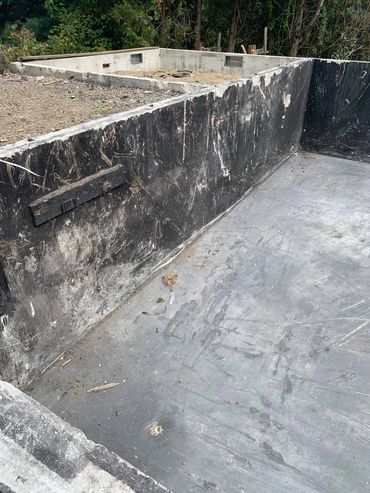 Fire damage, post clean up & soot removal from foundation.
