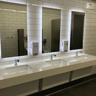 modern sinks with backlighting that just got cleaned
