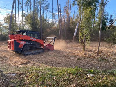 Fecon forestry mulcher clearing land for new home construction. 