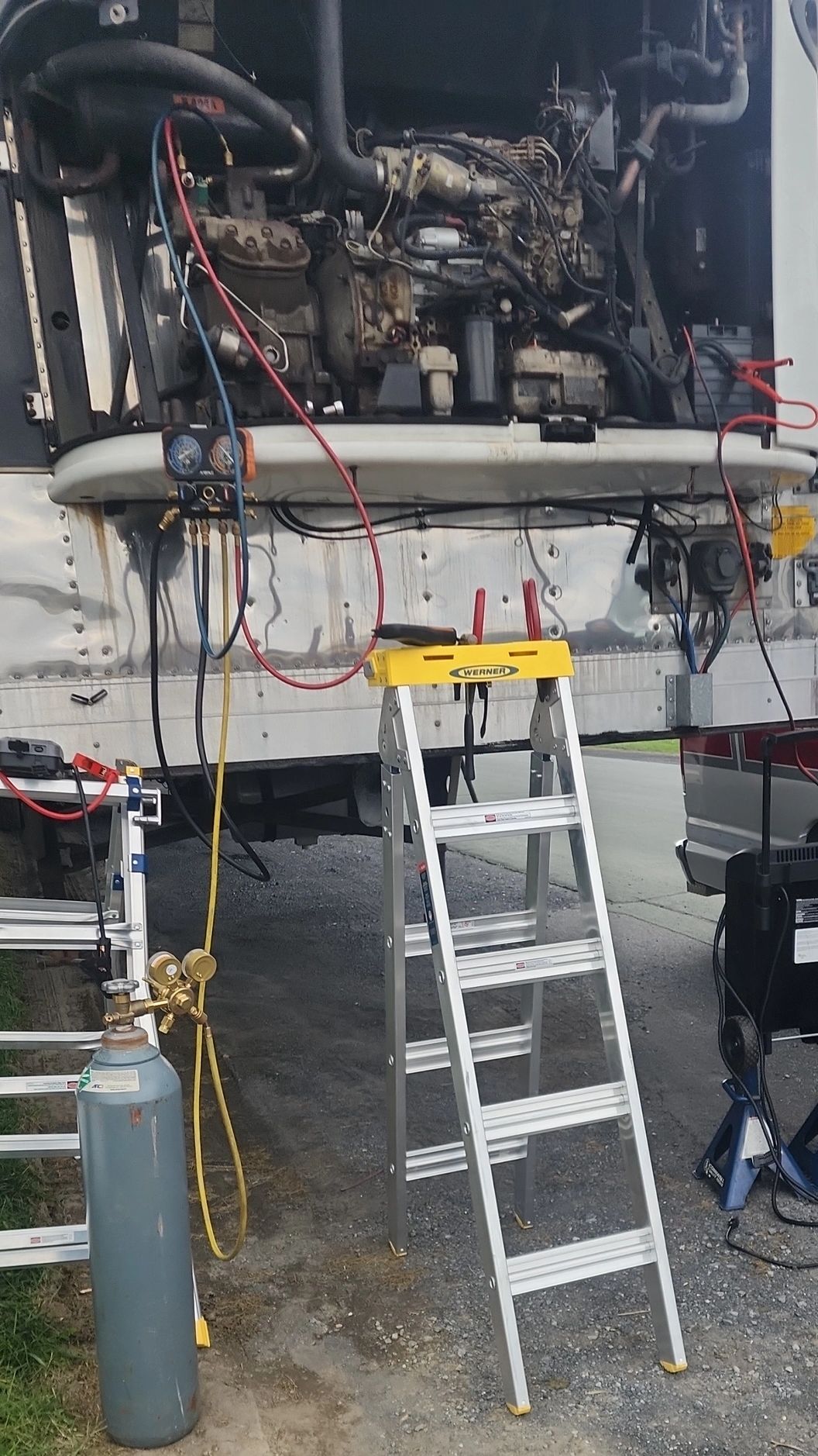 Performing repairs on a thermo king unit in Winchester, VA. 