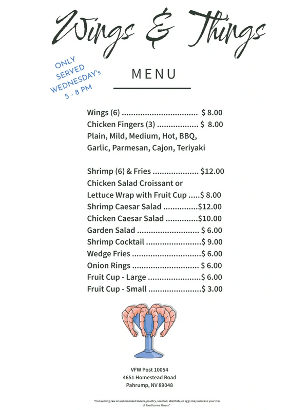 VFW Menus