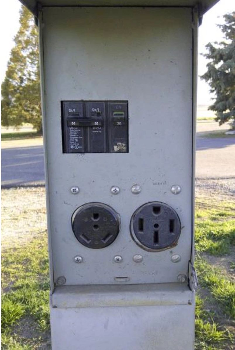 Campground RV pedestal Campground RV pedestal