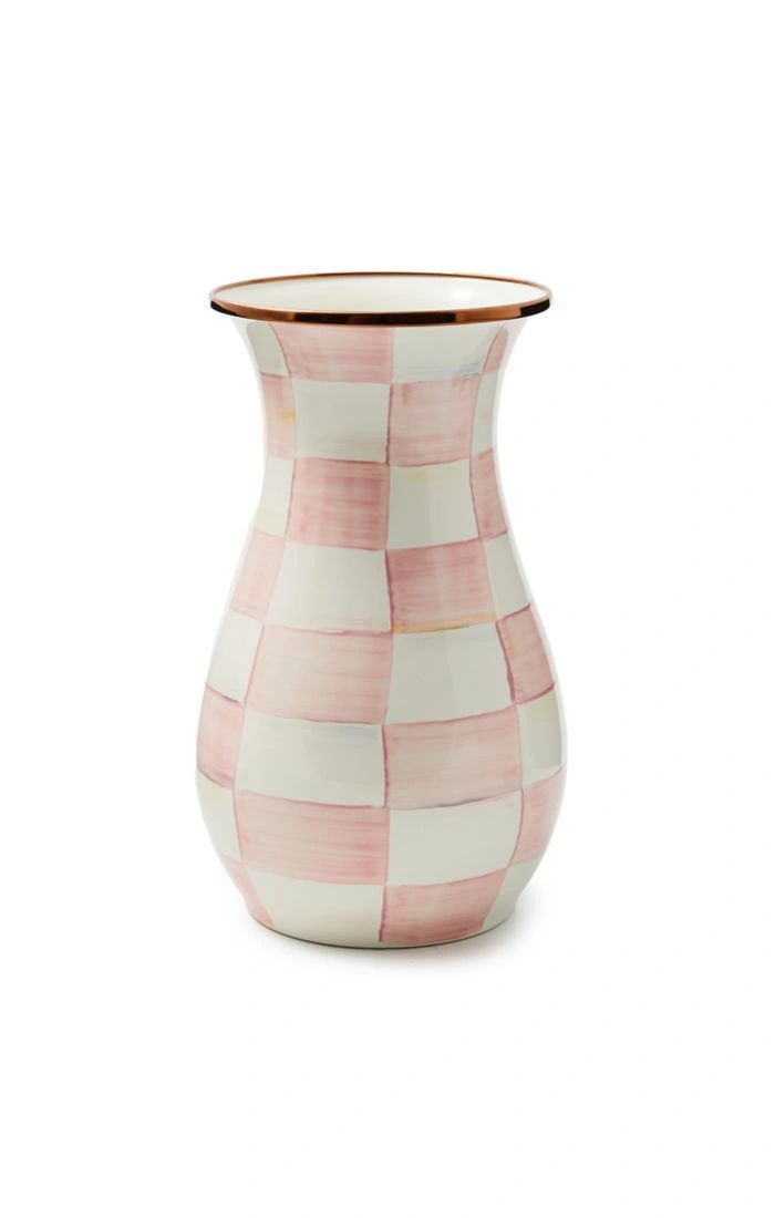 Mackenzie Childs Vase Pillar Rosy Check main image 0